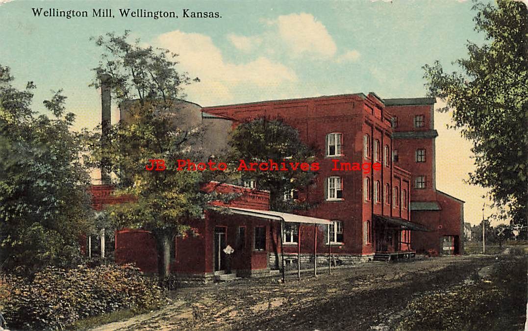 KS, Wellington, Kansas, Wellington Mill, Exterior View, 1913 PM, No R-22501