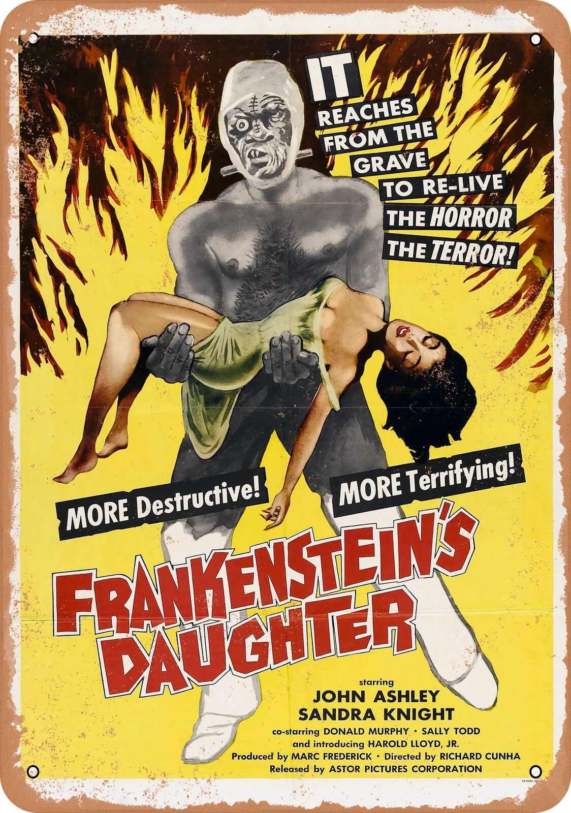 Metal Sign - Frankenstein\'s Daughter (1958) - Vintage Look