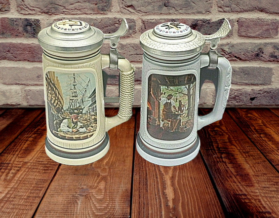 Lot of 2  AVON The Building of America Beer Stein 