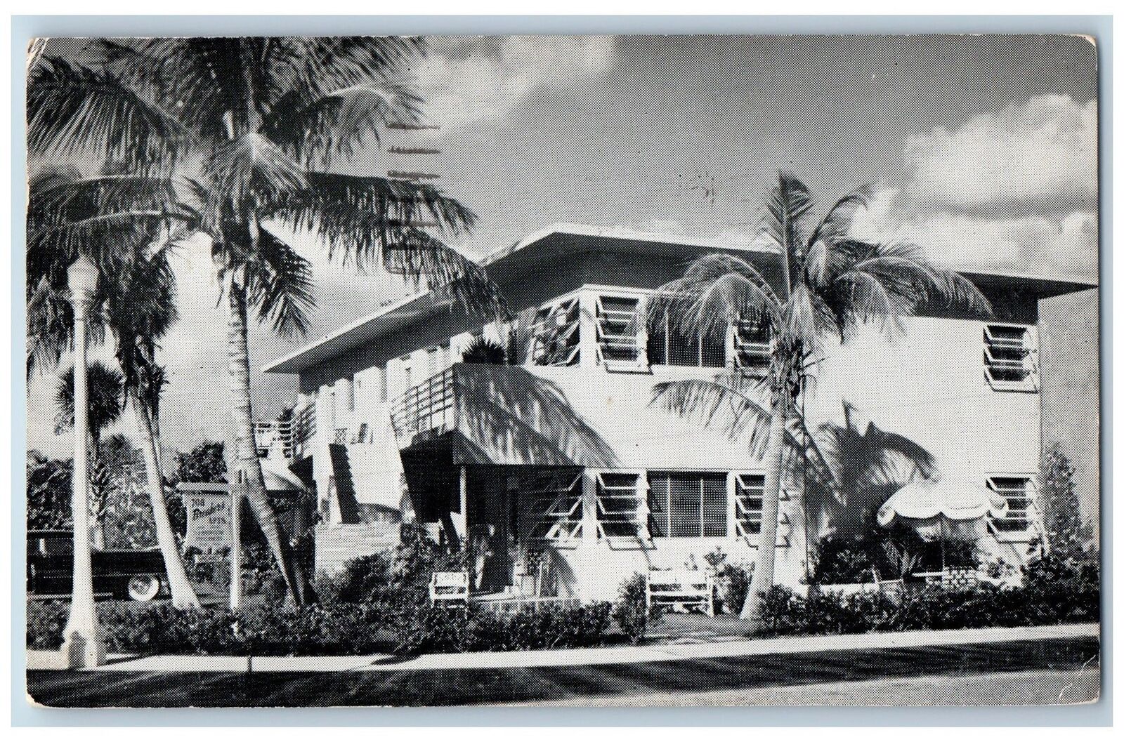 Fort Lauderdale Florida FL Postcard Seven-O-Eight Breaker Apartments Scene 1952