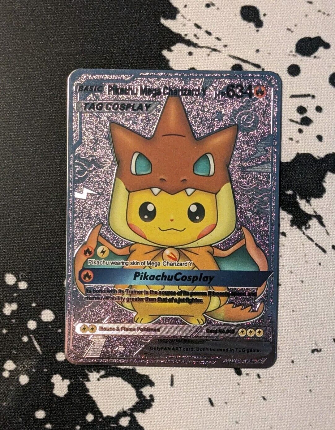 Pikachu Mega Charizard Pokemon Gold Metal Card Fan Art Cards VSTAR VMAX MEGA GX