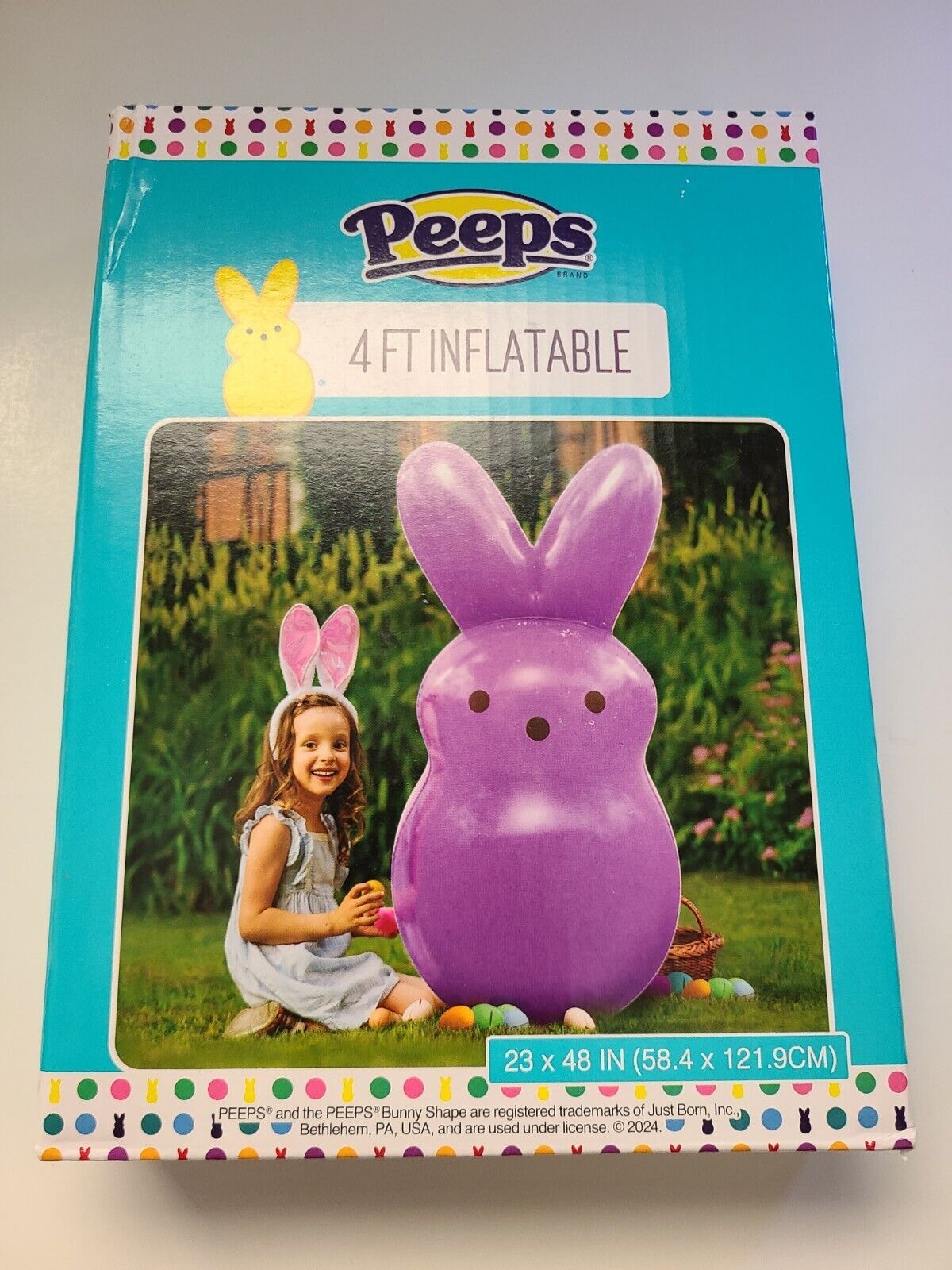 NEW IN BOX PEEPS 4 FT INFLATABLE Purple BUNNY