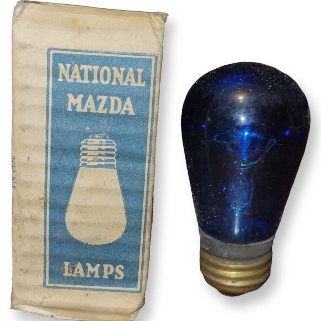 GE National Mazda Lamp Light Bulb Blue Rare Vintage FN 1432 Pre-owned 