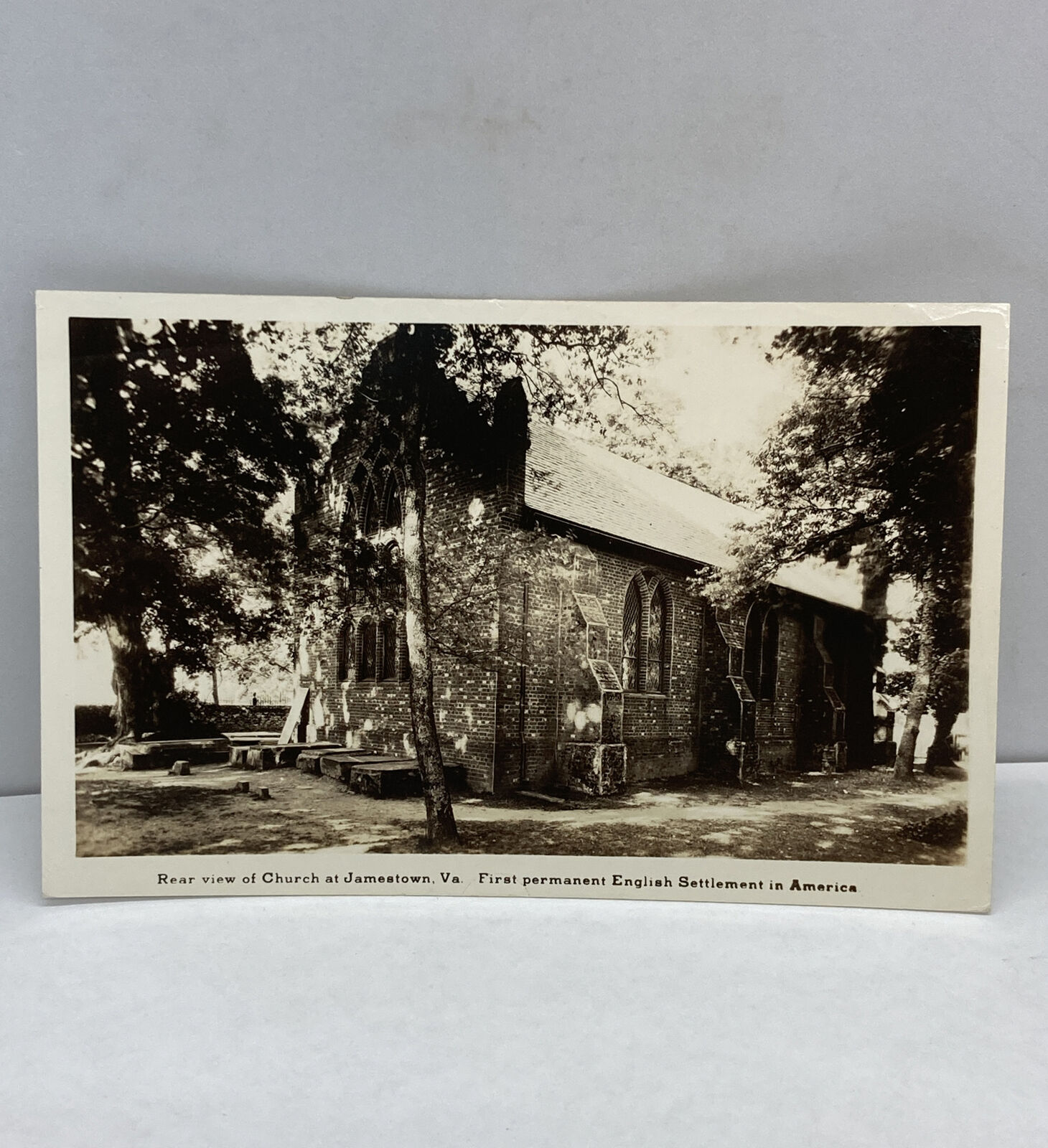 Vintage Postcard - Church At Jamestown - Virginia - 1937 EKC - RPPC - Unposted