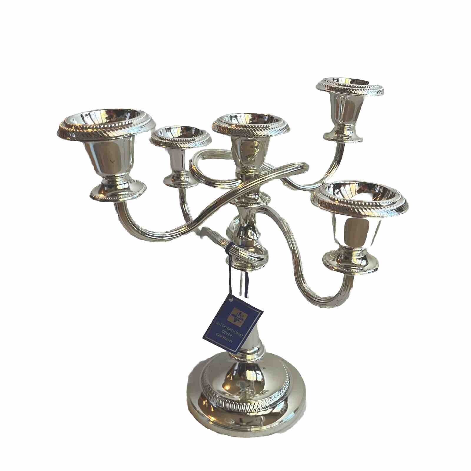 International Silver Company Candle Holder  Candelabrum 5 Stick, Made in England