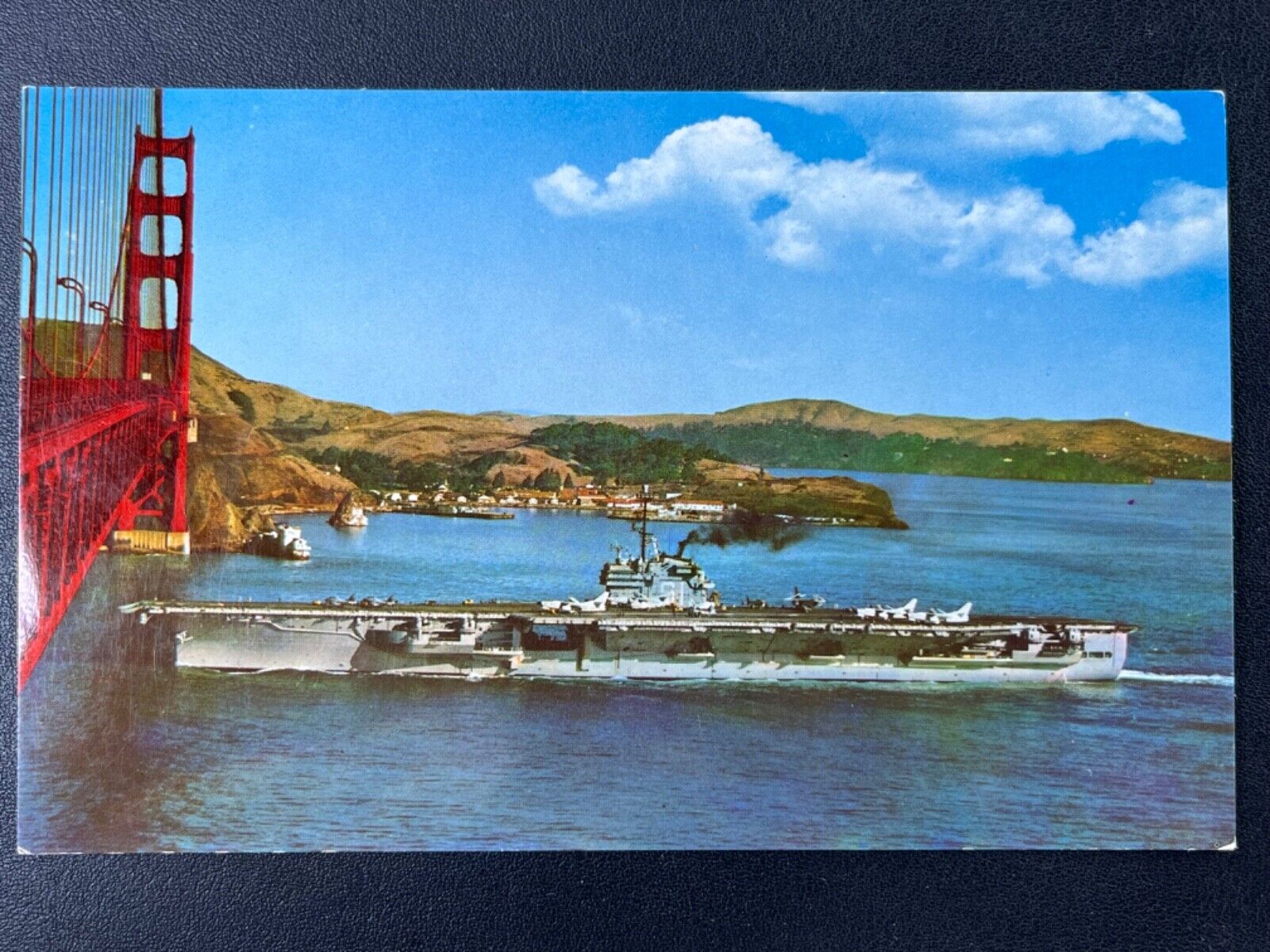 USS RANGER CVA 61 GOLDEN GATE POSTCARD US NAVY