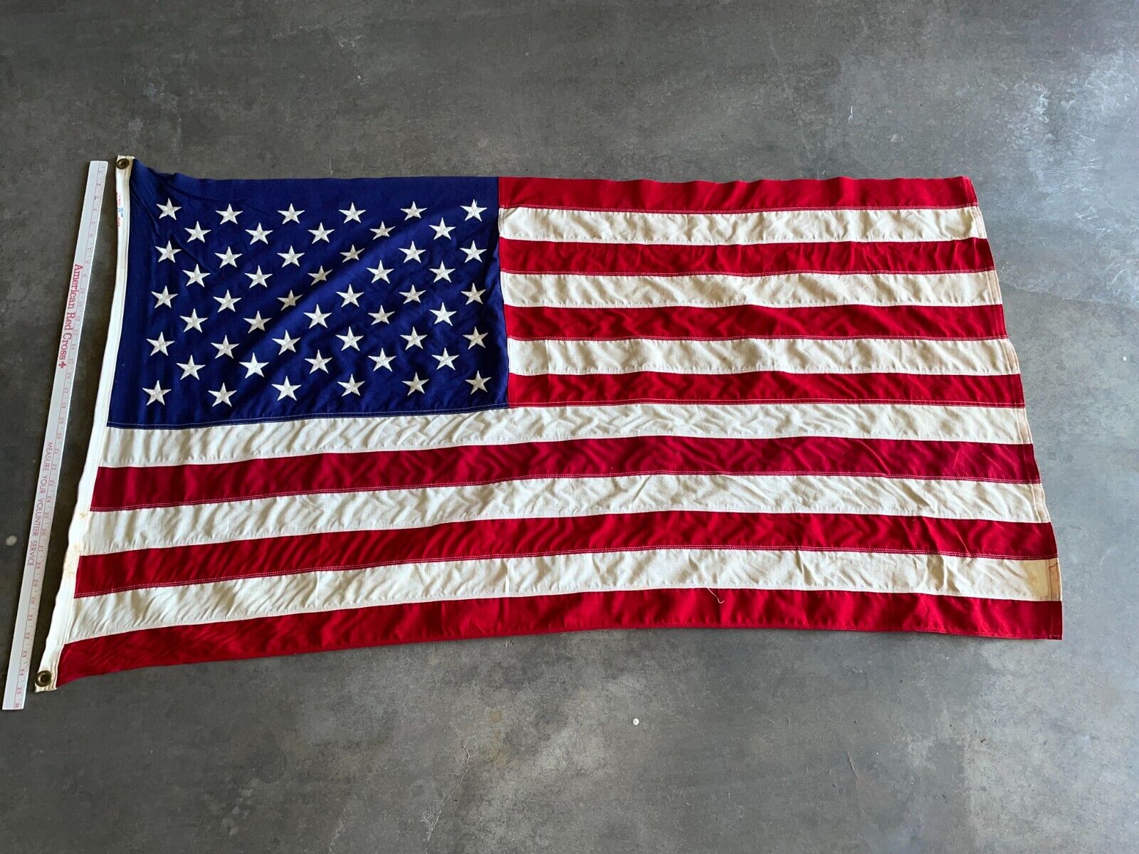 Vintage DEFIANCE Annin cotton bunting 50 Star USA US FLAG 3\' x 5\'  Brass Grommet