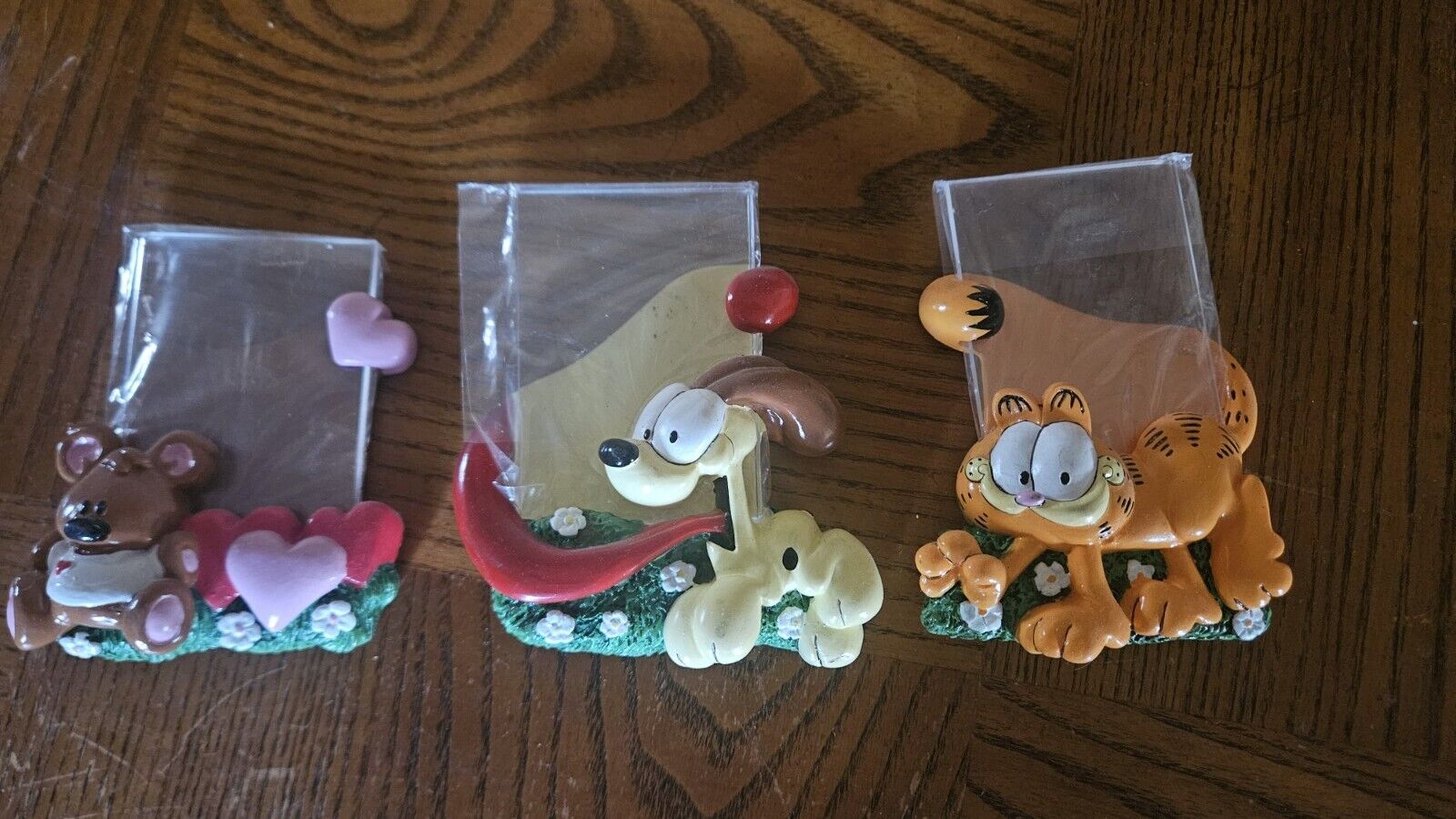 Vintage Garfield Magnets Plastic Molded Picture Holders Odie Pooky Garfield 