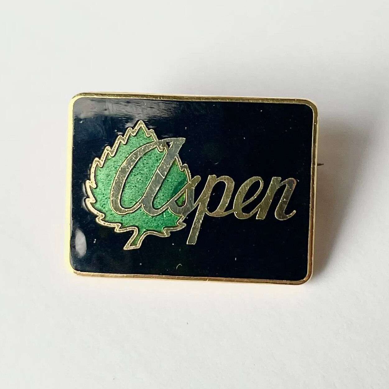 Vintage ASPEN Pin Leaf Design Black