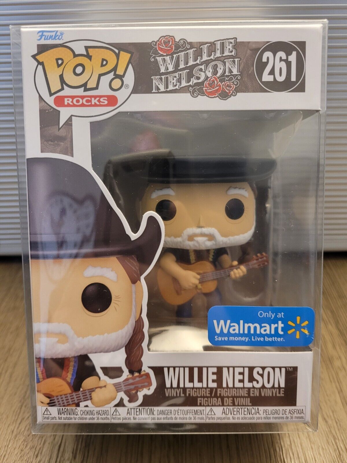Funko Pop Rocks WILLIE NELSON #261 Walmart Exc. + Pop Protector NM/MT 