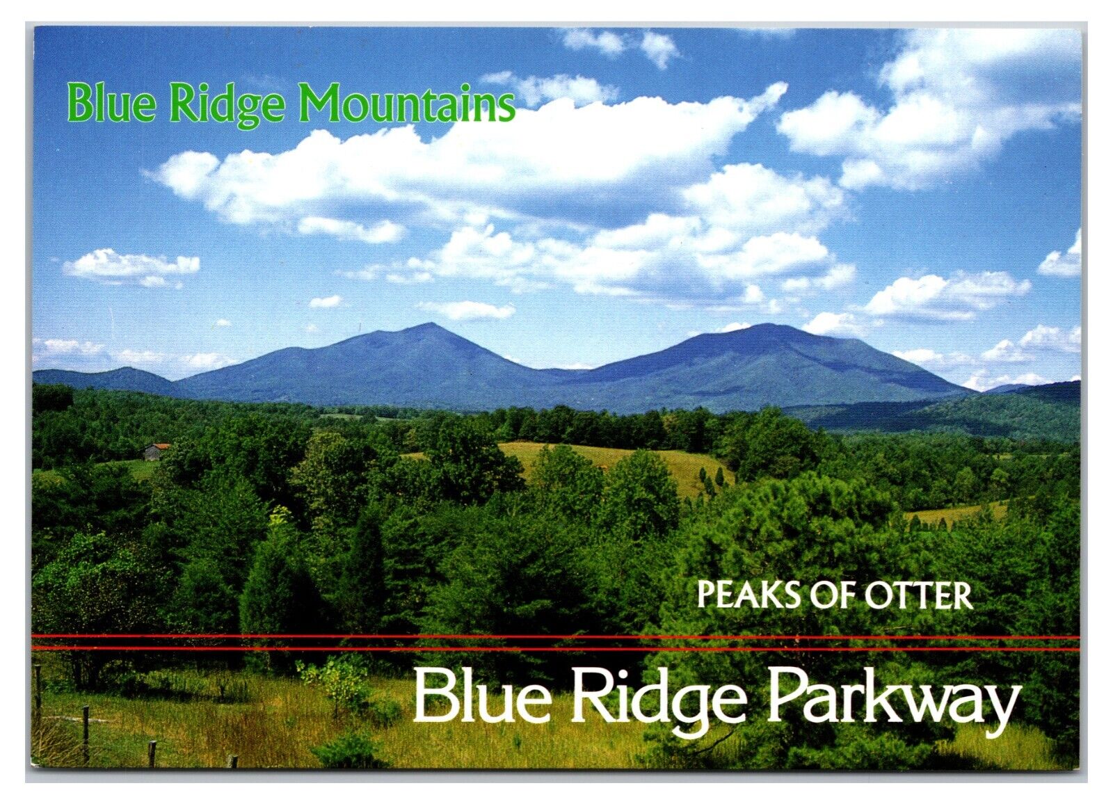 Vintage 1990s - Peaks of Otter Blue Ridge Parkway, Virginia Postcard (UnPosted)