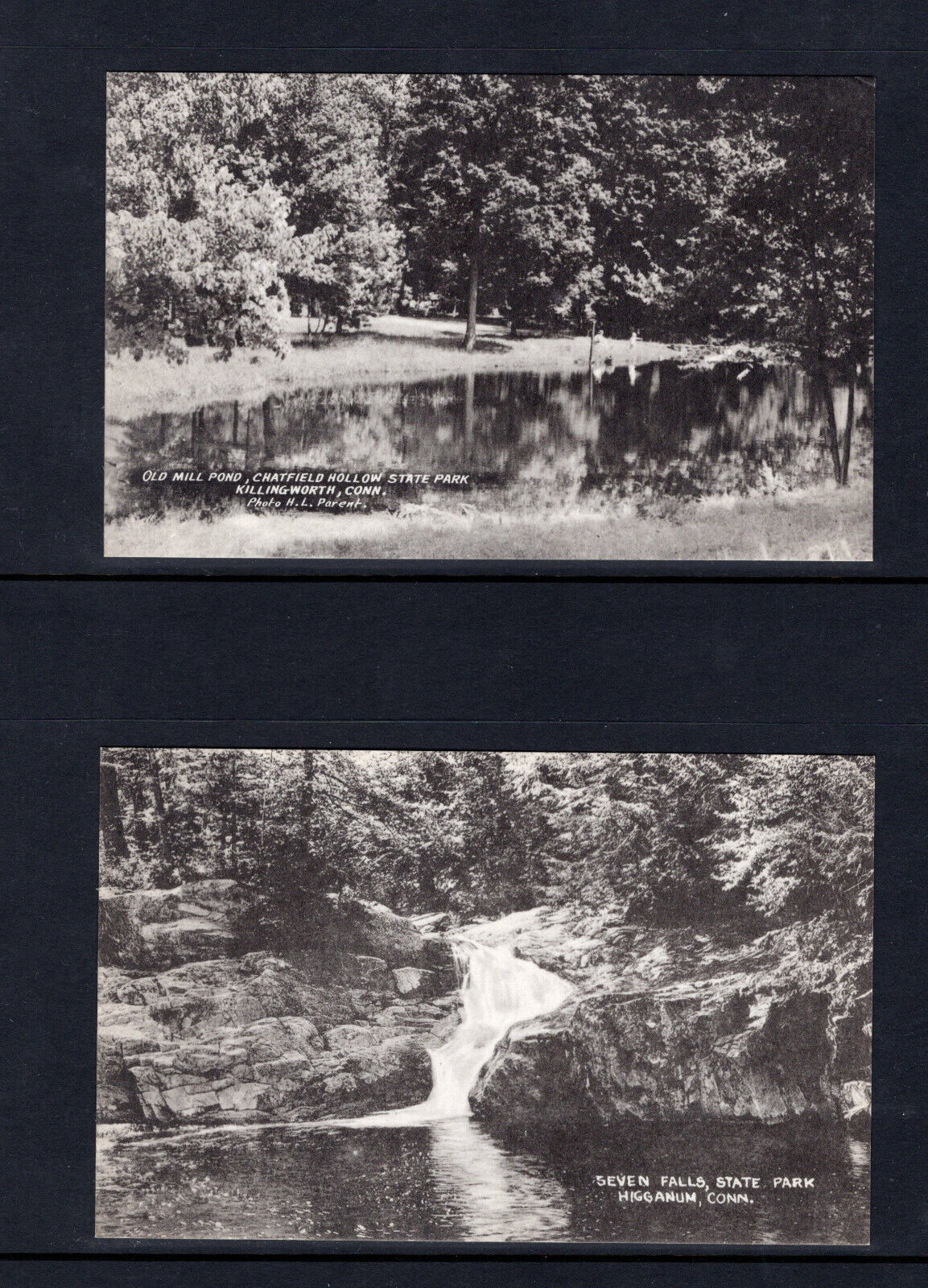 Vintage Postcards SEVEN FALLS HIGGANUM & CHATFIELD HOLLOW PARK, CONNECTICUT CT