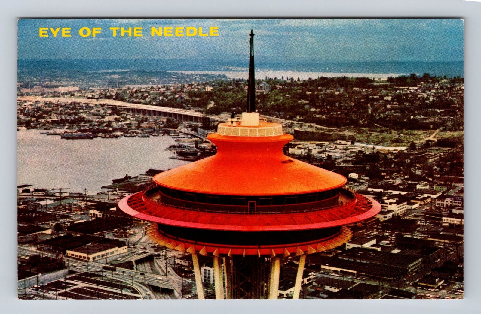 Seattle WA-Washington, Worlds Fair, Space Needle, Lake Union, Vintage Postcard