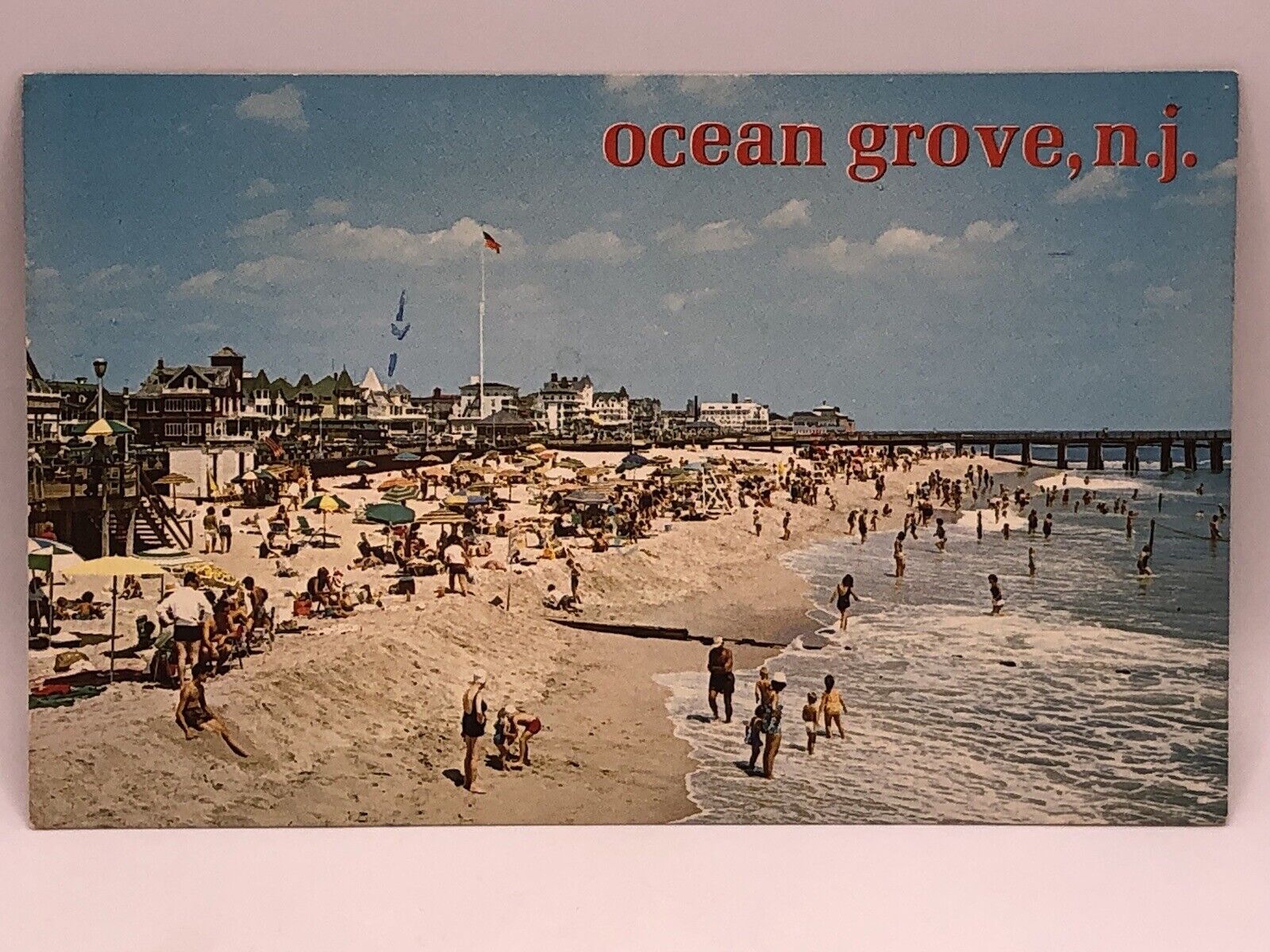 Postcard Ocean Grove New Jersey Beach Scene 1979