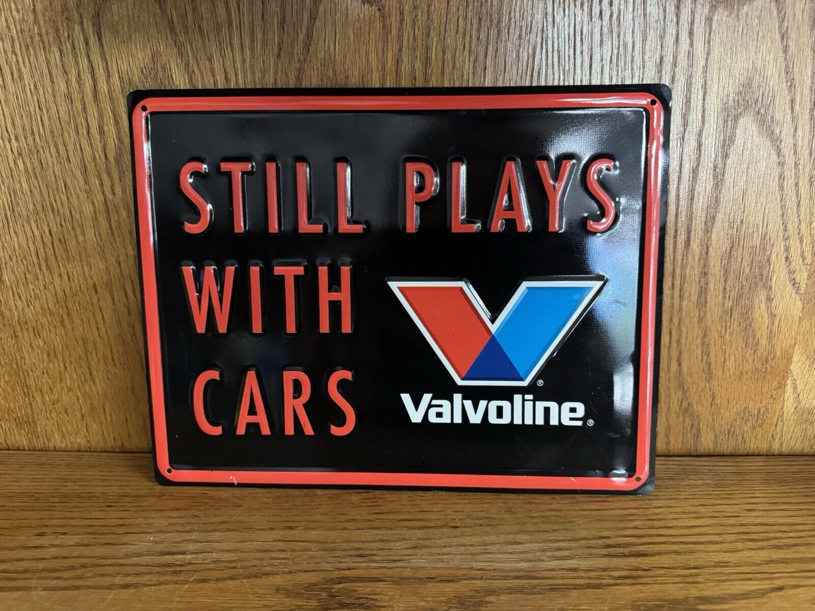 Valvoline Metal Embossed Shop Sign Still Plays With Cars Man Gift