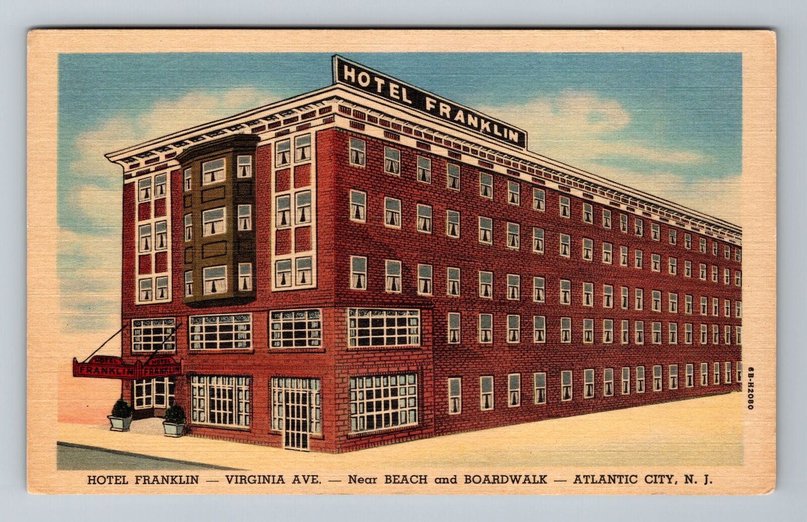 Atlantic City NJ-New Jersey, Hotel Franklin, Exterior, Vintage Postcard