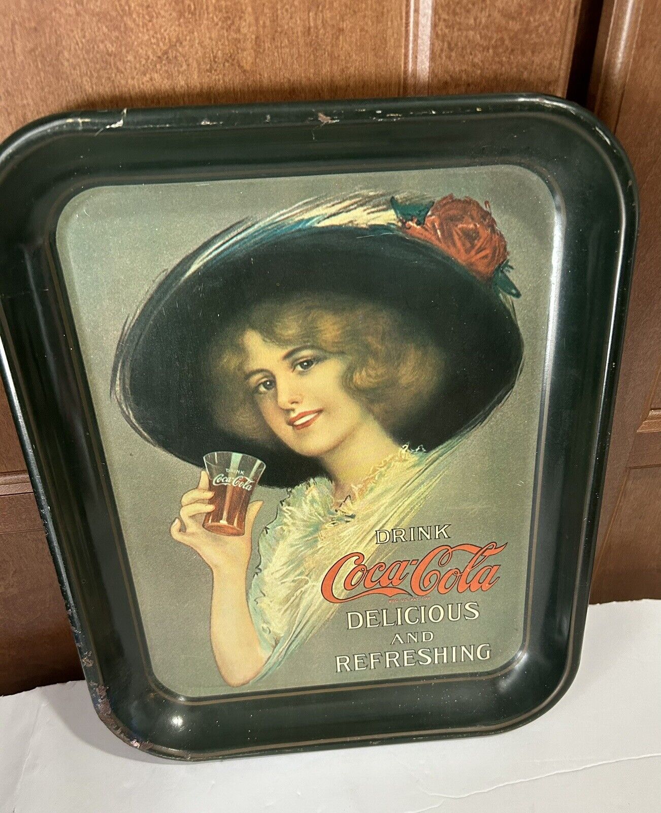 Coca Cola Hamilton King Girl 1972 Vintage Metal Collectible Coke Serving Tray