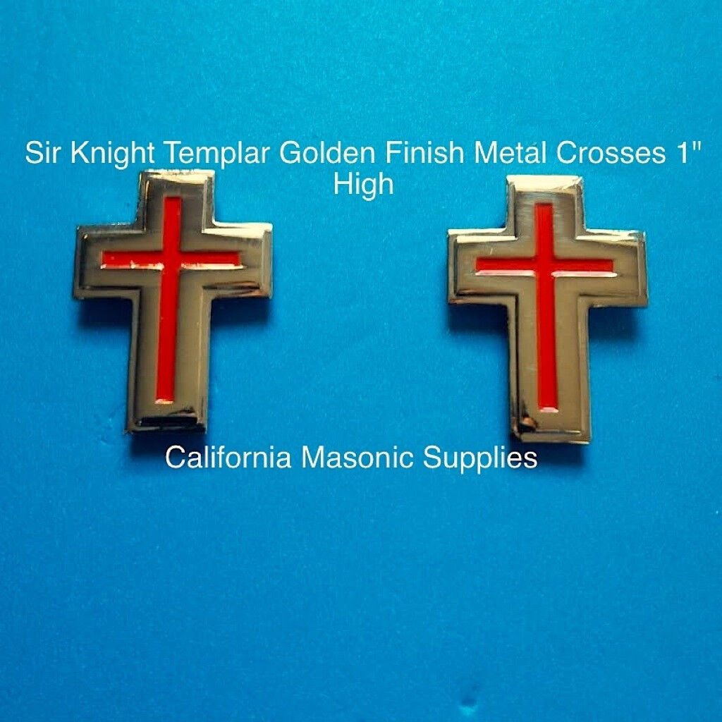 sleeves and collar Sir Knight Templar Golden Crosses {one pair} York Rite Masons