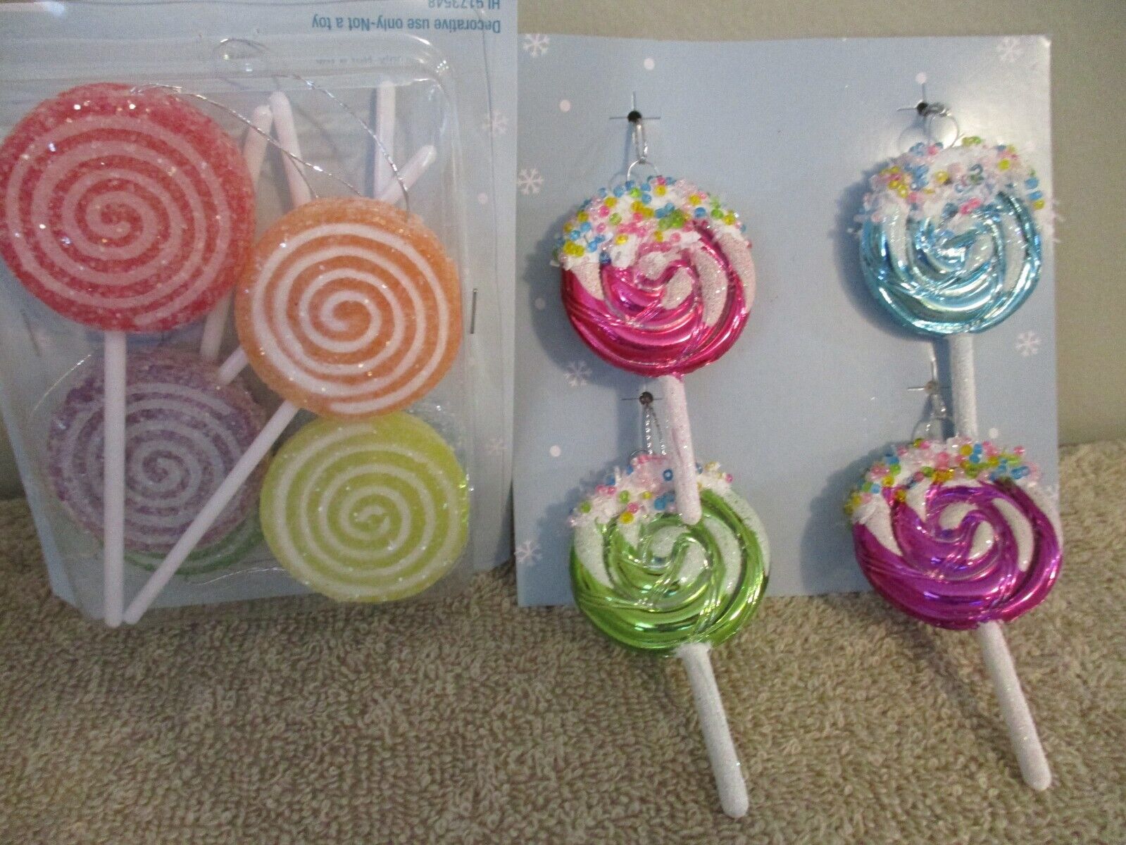 Lot of 10~ Lollipops Ornaments-Christmas Tree Multi-Colors Sweets Holiday 🎄
