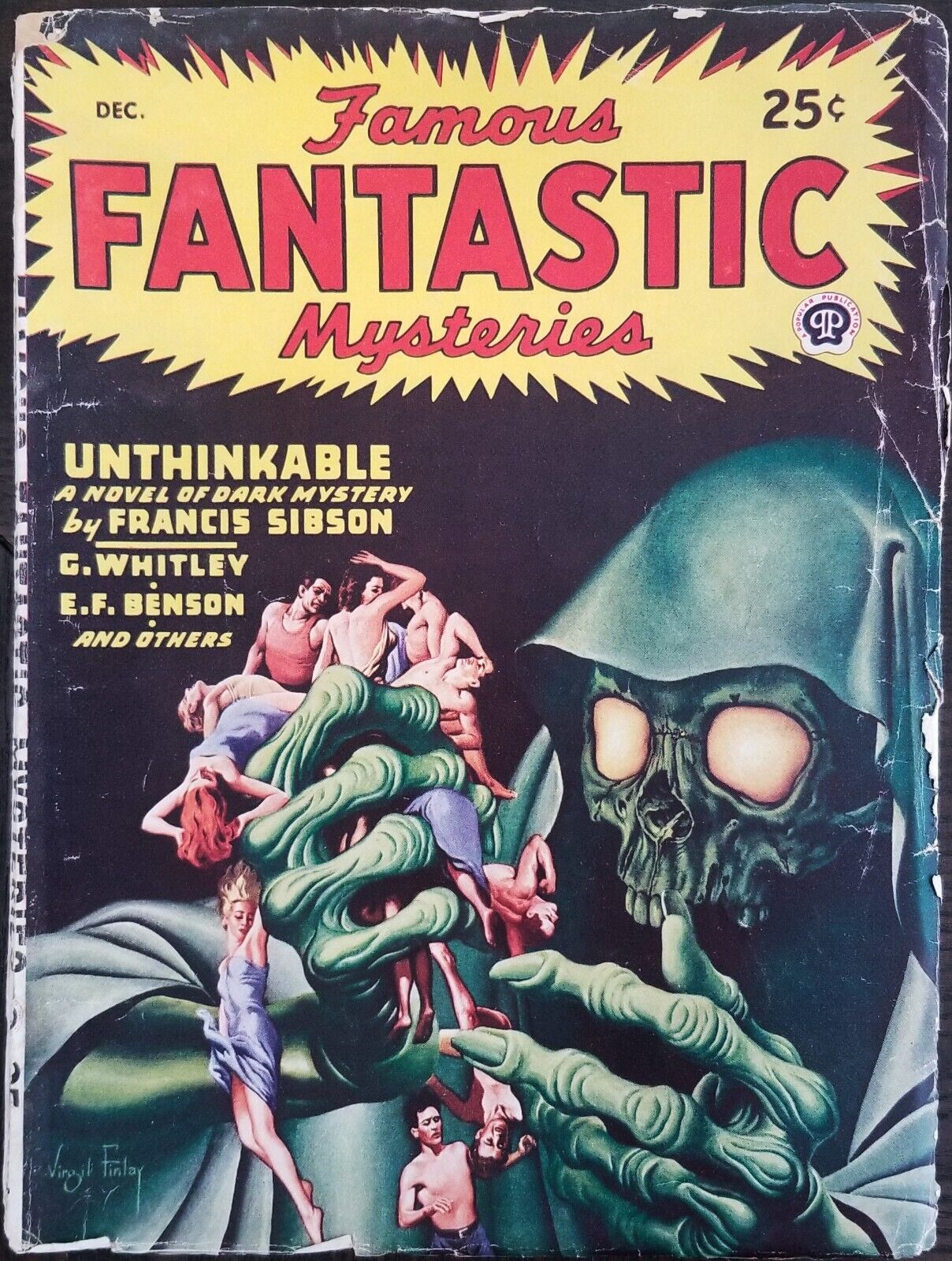 FAMOUS FANTASTIC MYSTERIES - DECMEBER 1946 - VIRGIL FINLEY COVER - BEAUTIFUL