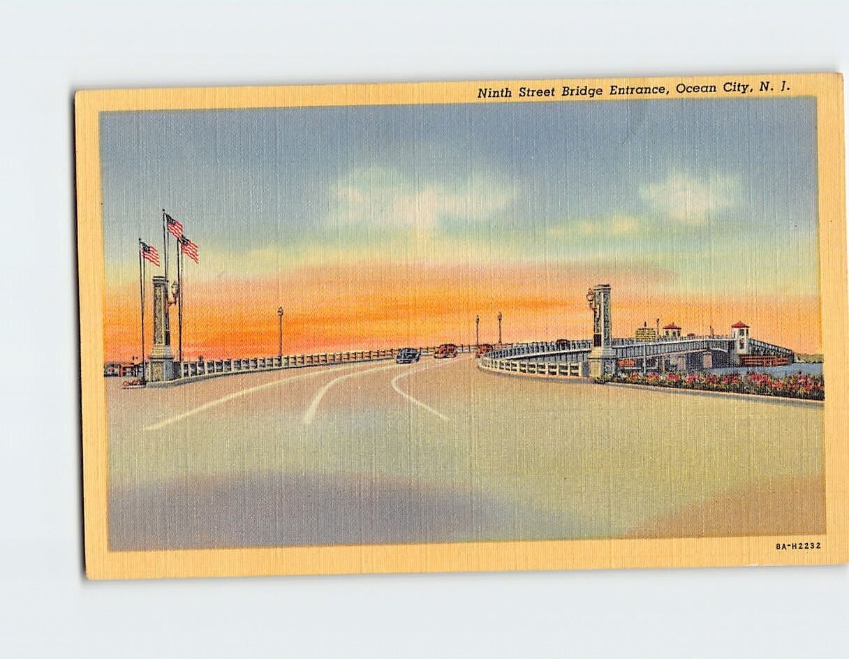 Postcard Ninth Street Bridge Entrance Ocean City New Jersey USA