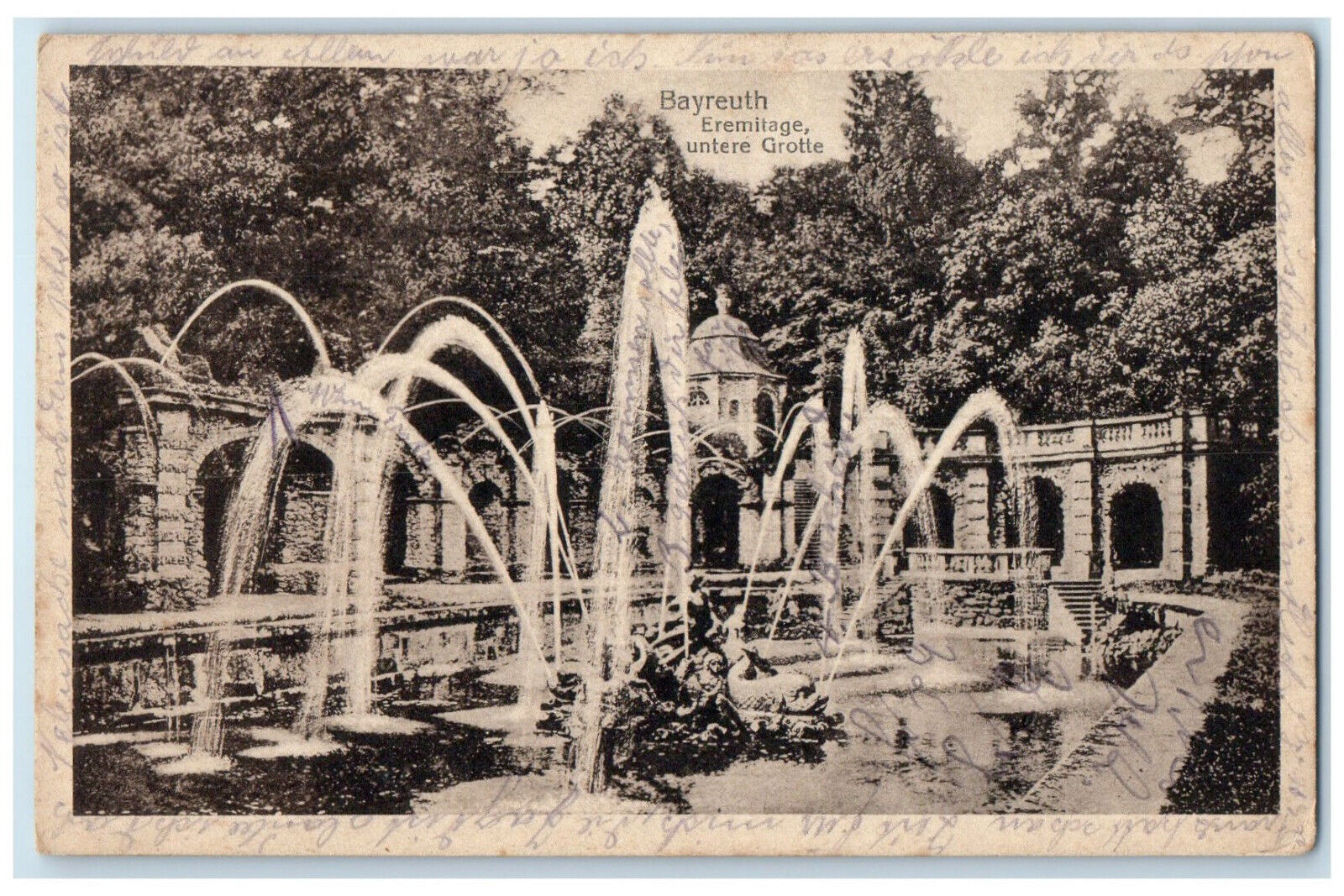 c1920\'s Bayreuth Hermitage Lower Grotto Bavaria Germany Posted Postcard