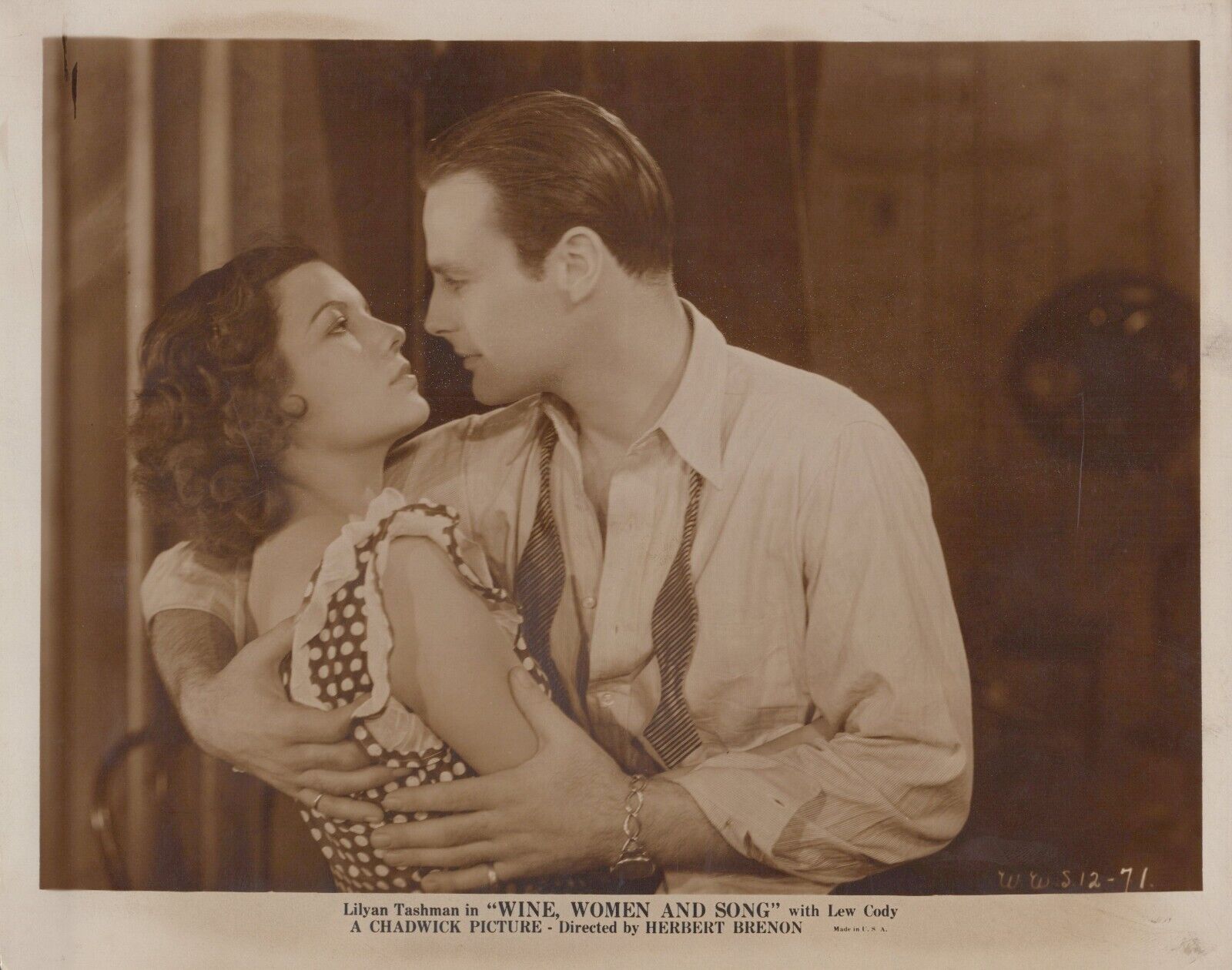 Lew Cody + Marjorie Reynolds - Wine, Women and Song (1933) ❤ Vintage Photo K 523