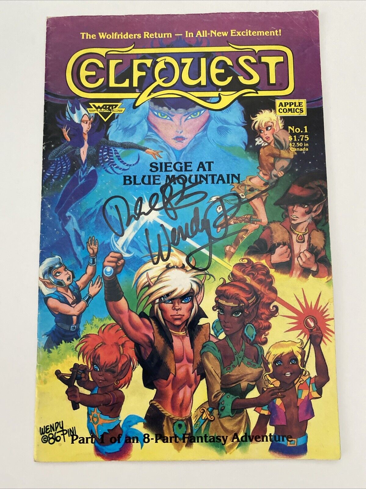 ELFQUEST #1 Signed by Creators Richard & Wendy Pini 1987 VG/F