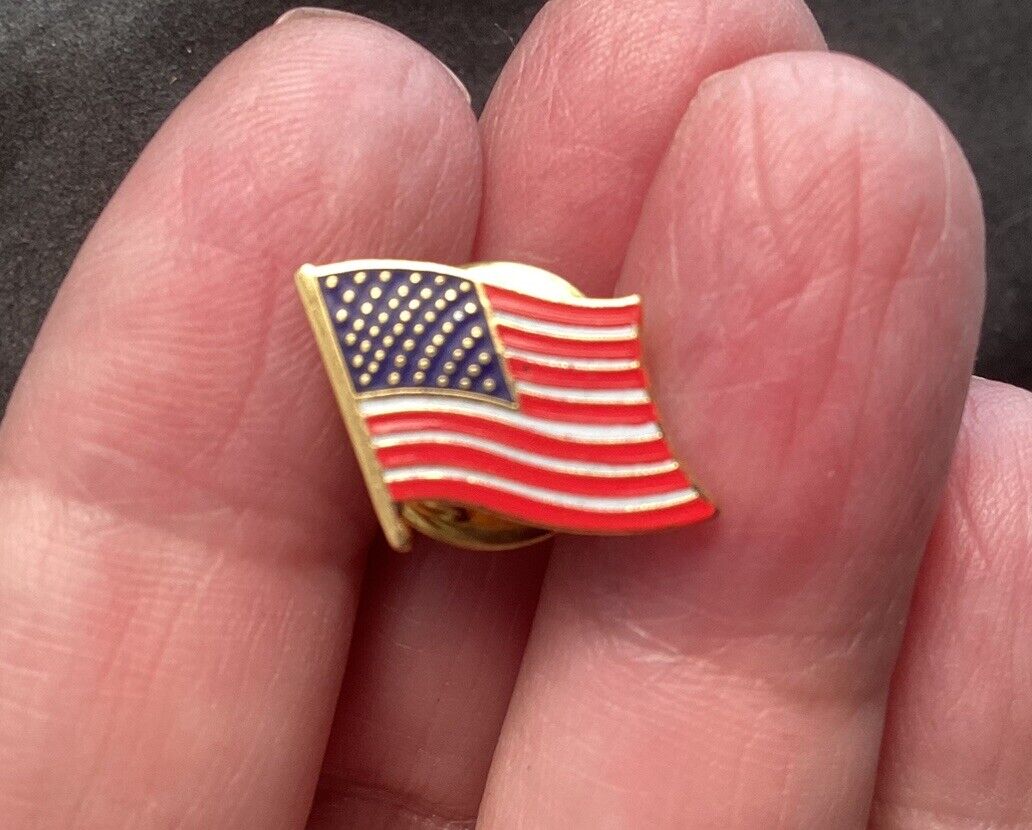 Small Vintage American Flag Lapel Pin USA Patriotic Pin Back (18)