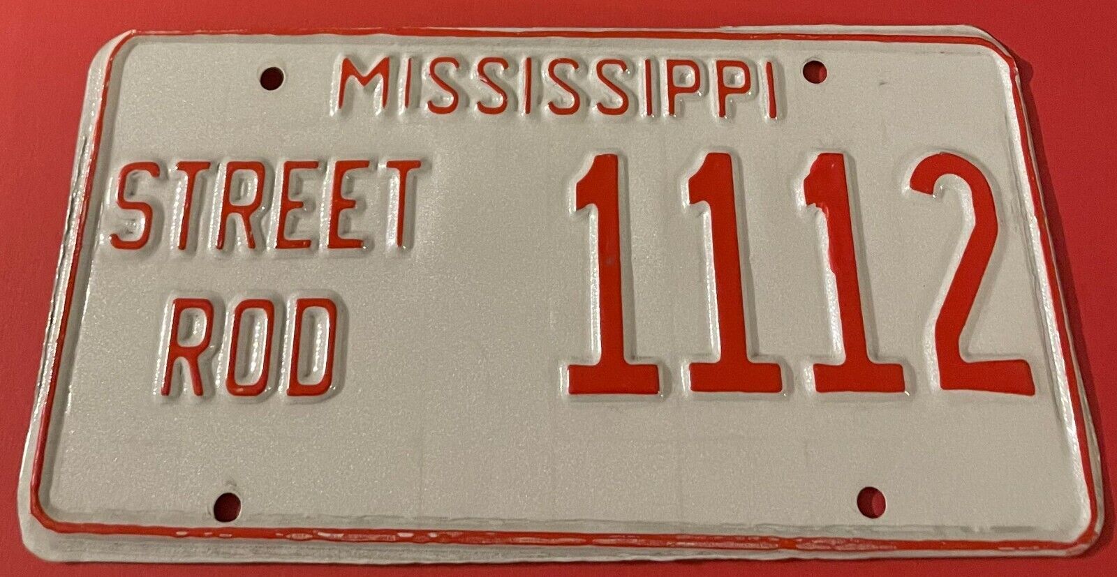 Mississippi Street Rod License Plate 1112 Hot Rod Classic Car Good Number