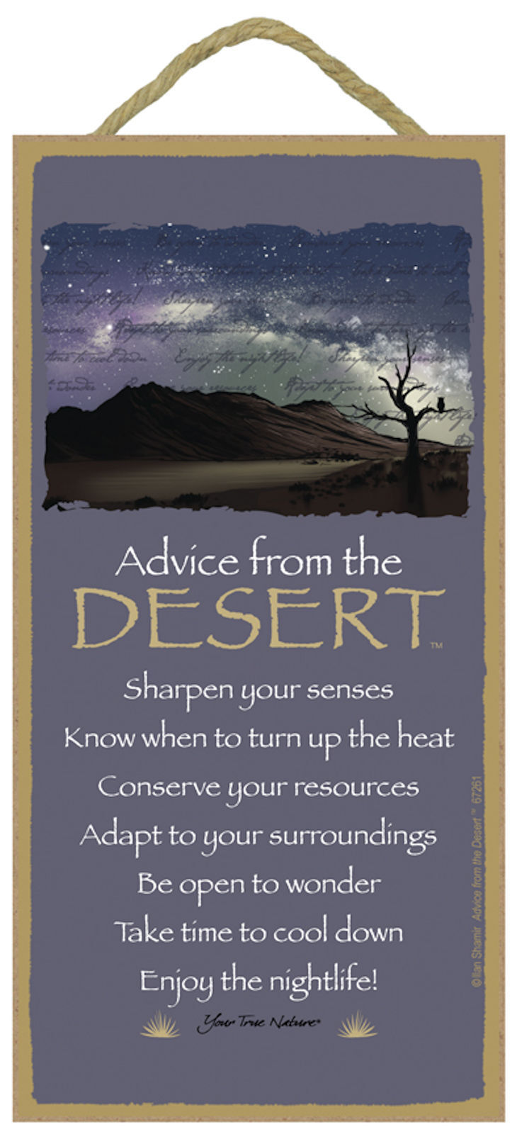 Advice from the Desert Inspirational Wood Nature Sign Plaque Made in USA