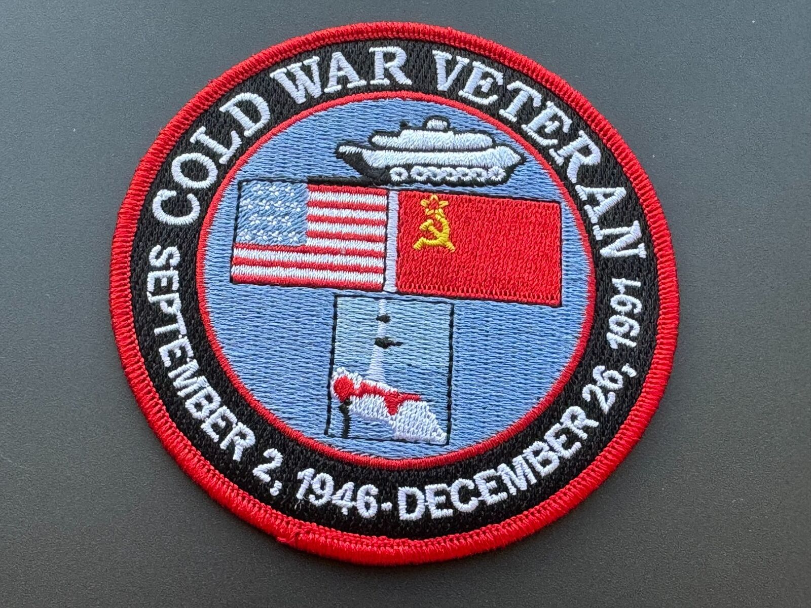 Vintage US Military Cold War Veteran (9/2/1946 – 12/26/1991 Patch, 4”