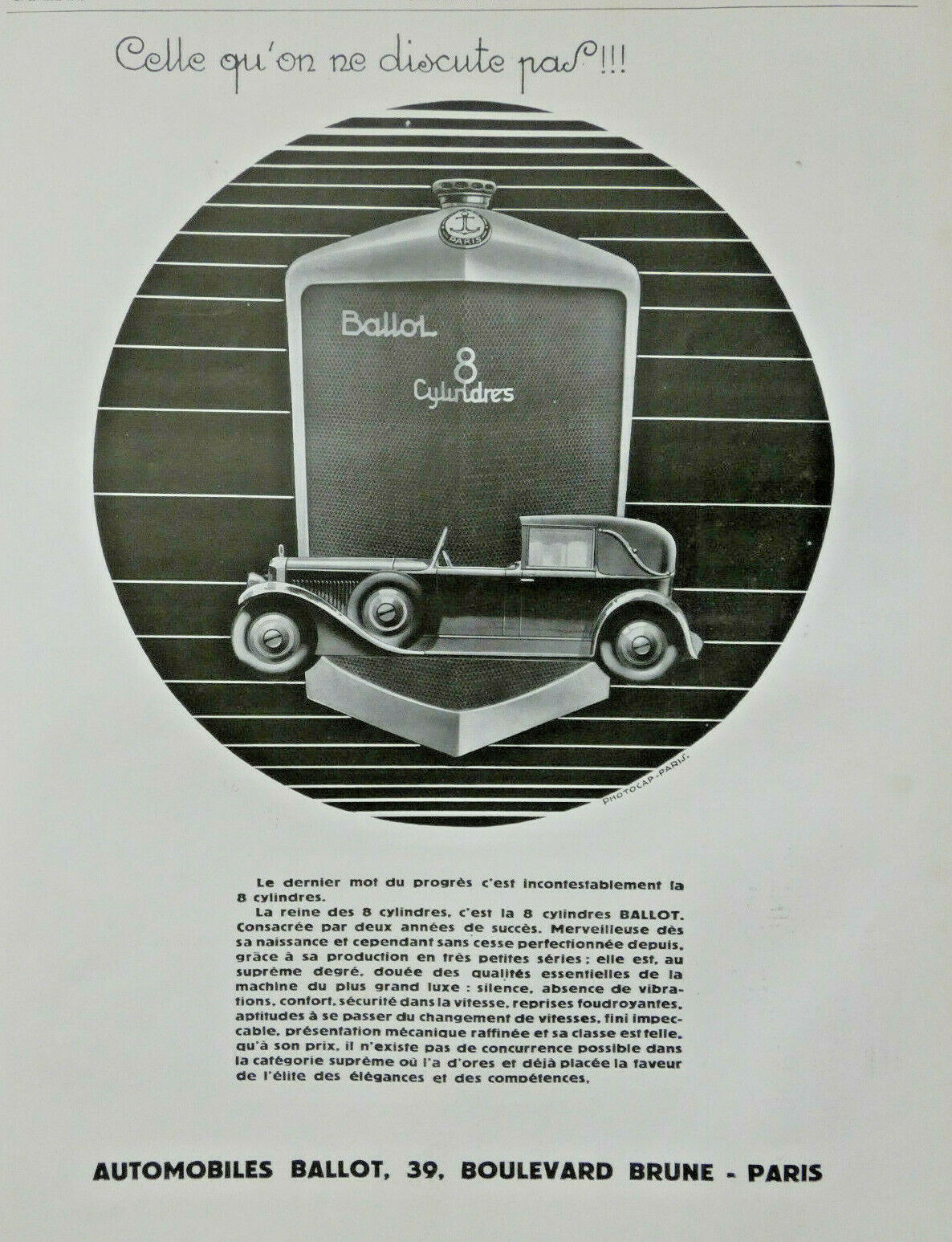 1929 AUTOMOBILES BALLOT PRESS ADVERTISEMENT THE ONE NOT DISCUSSED