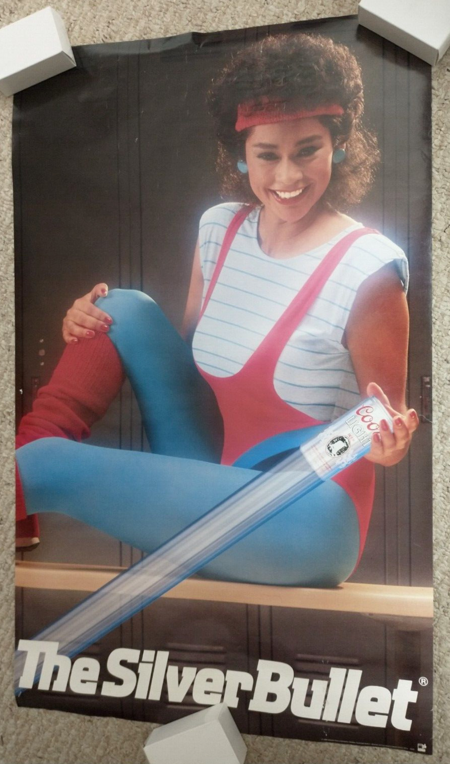 Vintage 1986 Coors Light THE SILVER BULLET Sexy Locker Room Girl Poster RARE