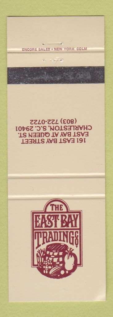 Matchbook Cover - East Bay Trading Company Charleston SC WEAR