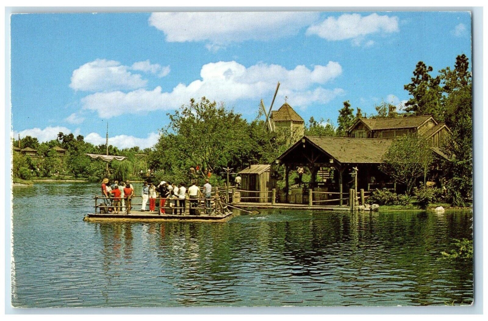 c1960 Heading For Adventure Tom Sawyer Island Walt Disney World Vintage Postcard