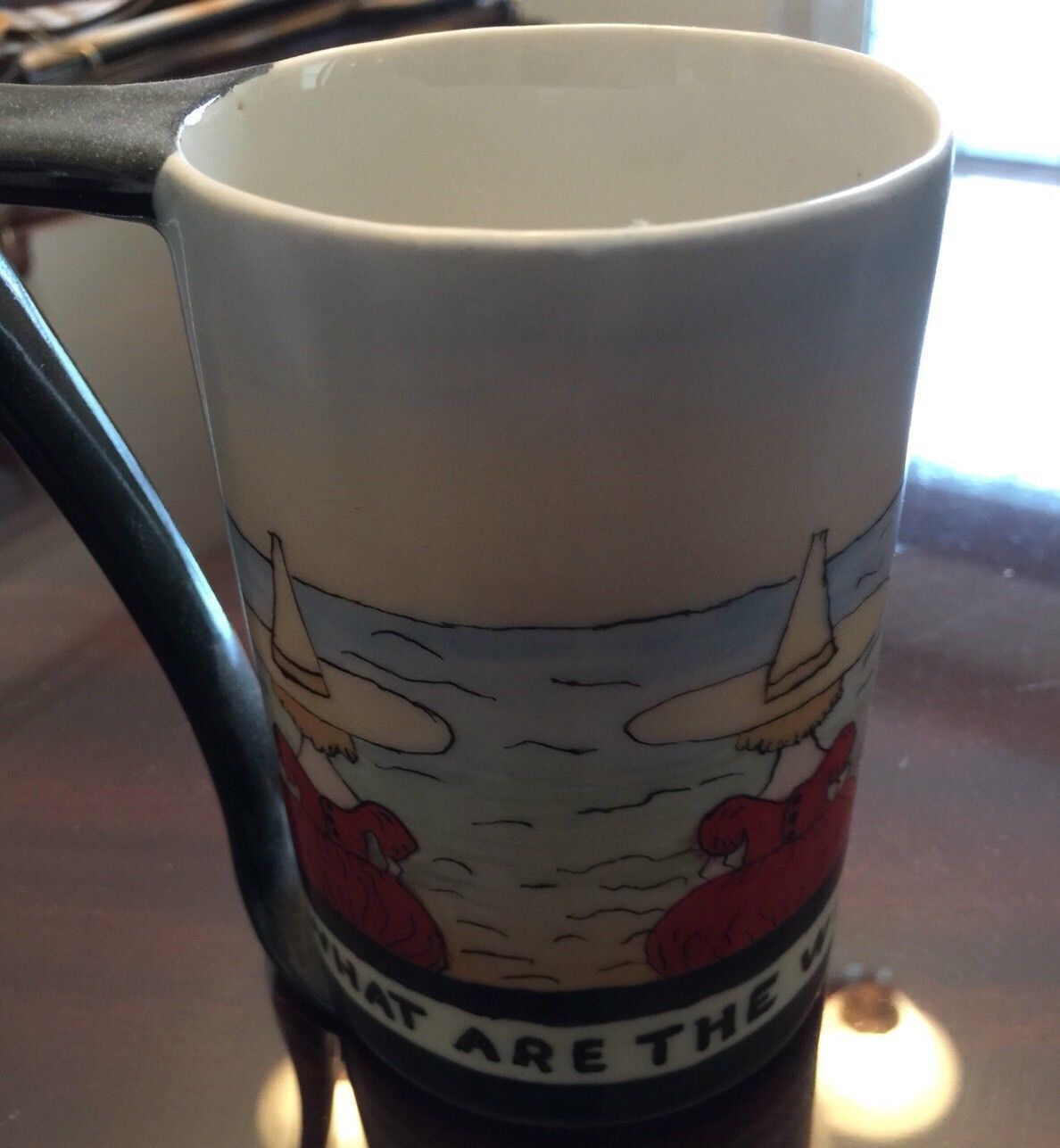 Vintage VTG George H Bowman Co What Are The Wild Waves Saying? Cup Mug 4.5”