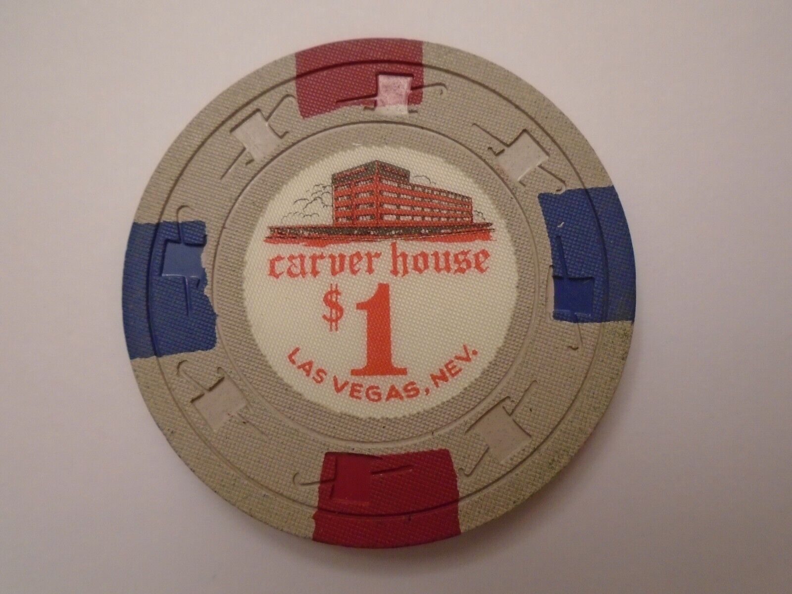 $1 CARVER HOUSE LAS VEGAS Nevada Casino Poker Chip