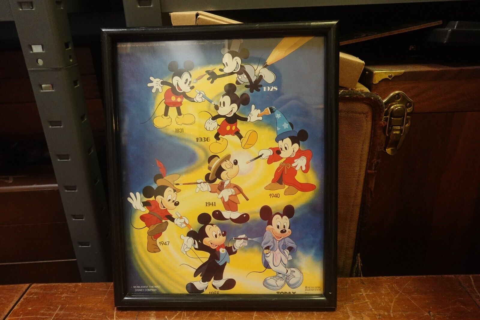 WALT DISNEY\'S MICKEY MOUSE THROUGH THE YEARS FRAMED PICTURE 8x 10