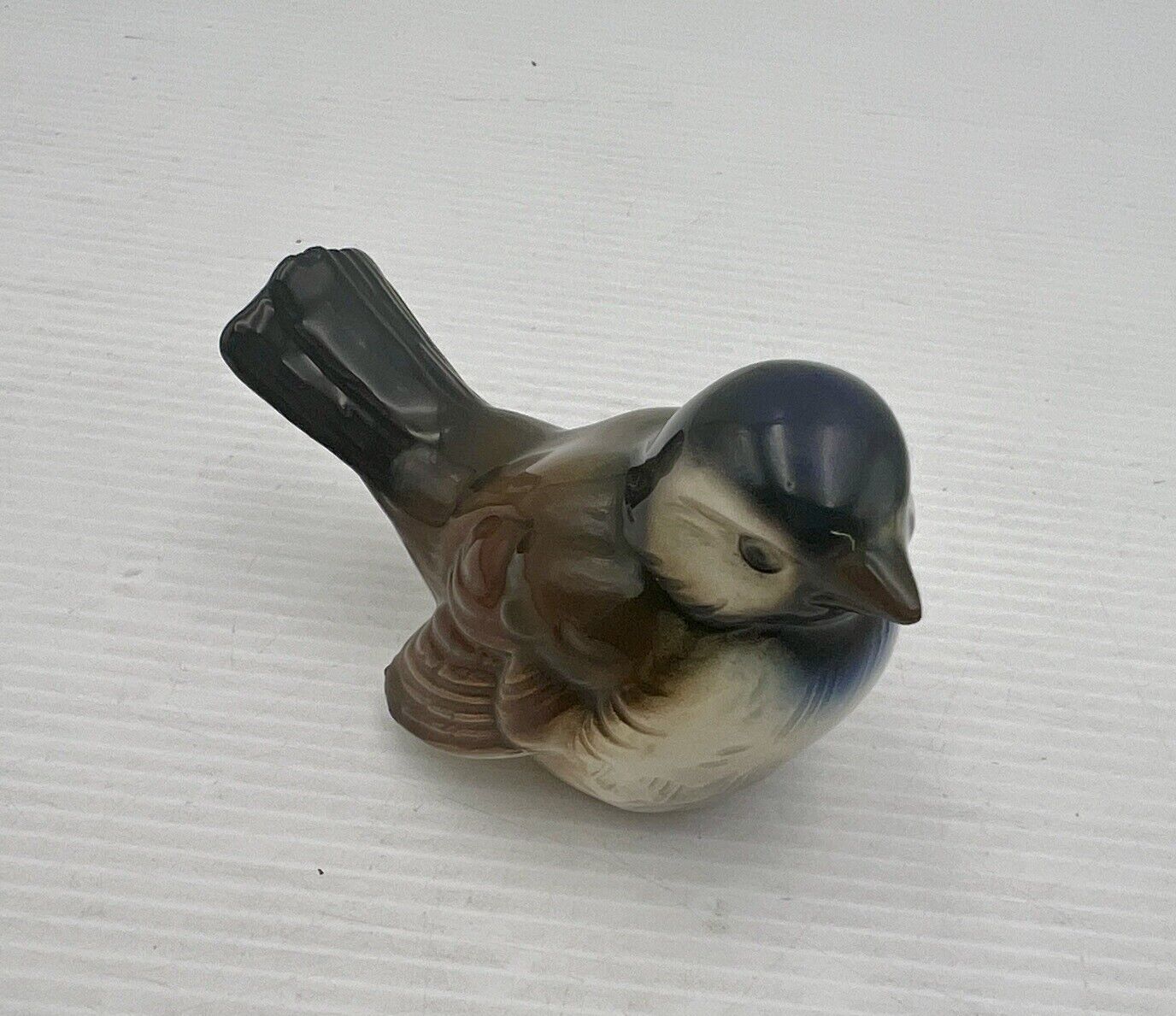 Goebel Sitting Brown White And Blue Sparrow Bird Figurine 4” Tall