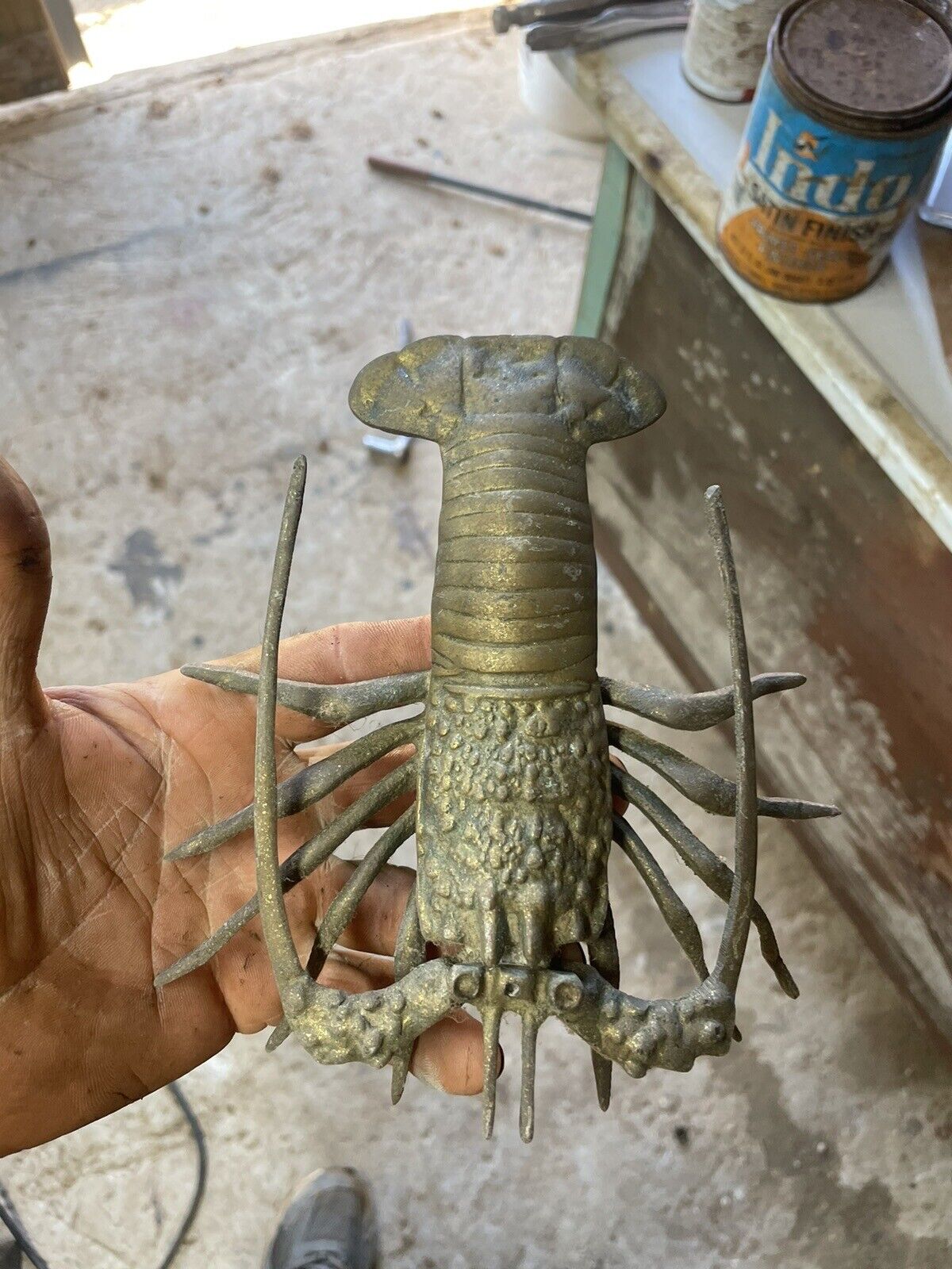 VTG. Mid Centry Brass Lobster Large