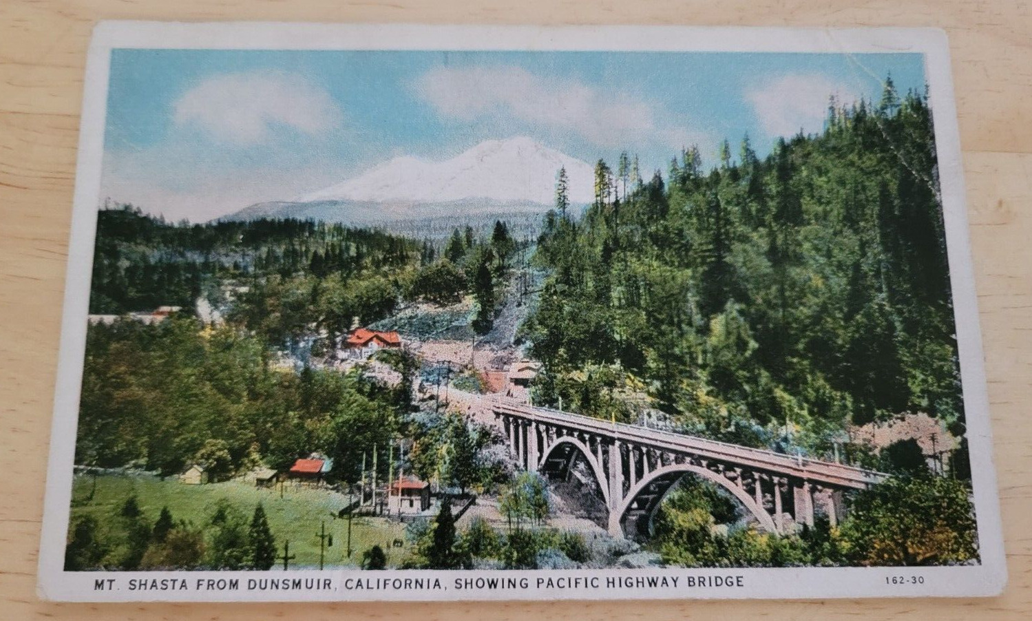 Postcard California Mount Shasta From Dunsmuir Pacific Highway Bridge
