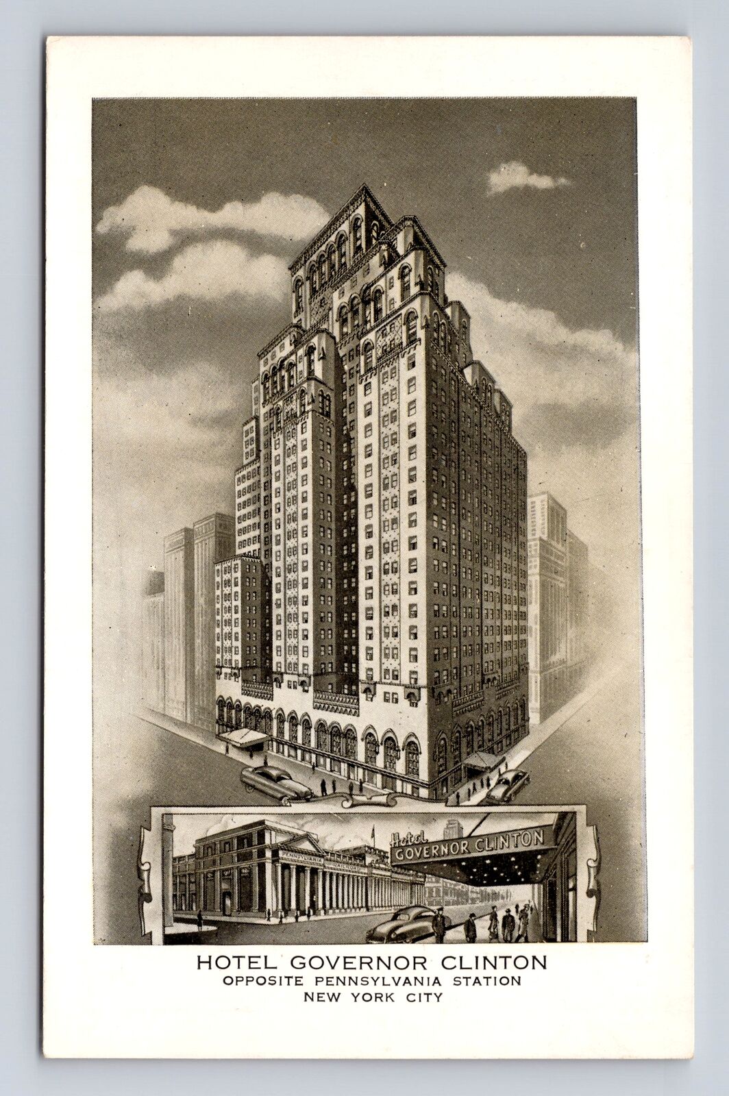 New York City NY, Hotel Governor Clinton, Advertisement, Vintage Postcard