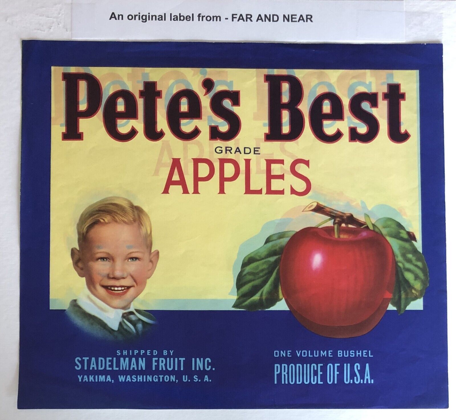 Pete\'s Best Brand Apple Crate Label - Printer Error