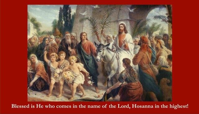 Palm Sunday Prayer Card (10-pack) with Two Free Bonus Holy Cards included