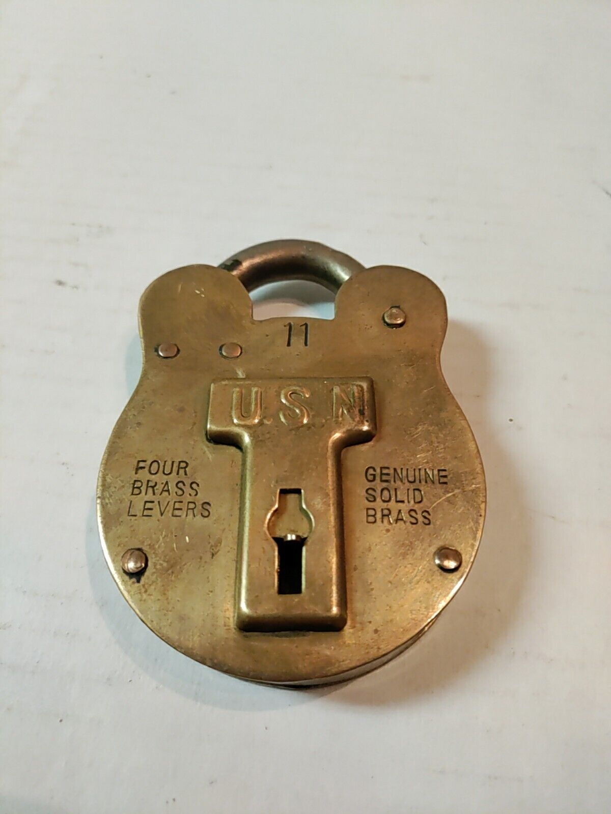 Vintage U. S. NAVY Solid Brass Lock Jas. Morgan And Sons Boston