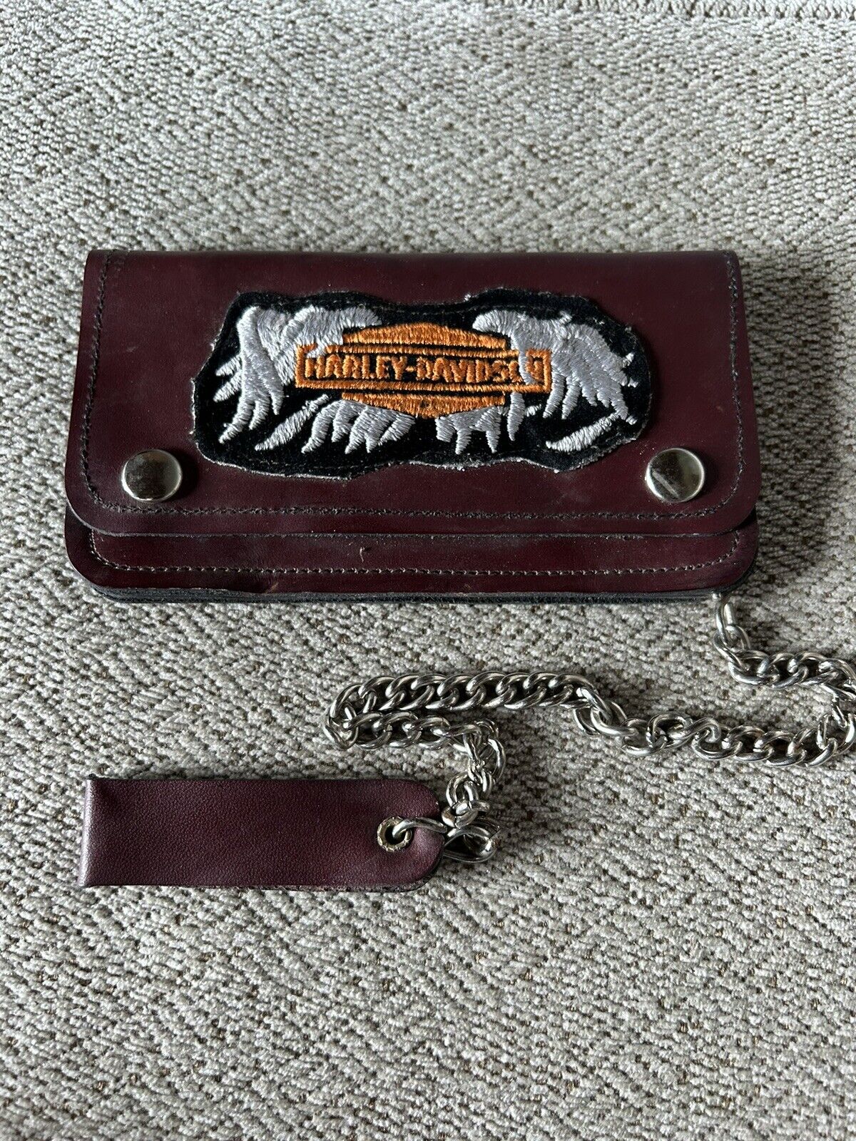 VINTAGE NOS HARLEY DAVIDSON LEATHER WALLET WITH CHAIN