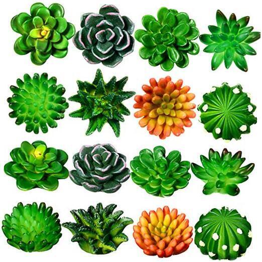 16 Pieces Cactus Succulent Refrigerator Magnets Plant Fridge Magnets Funny 3D 