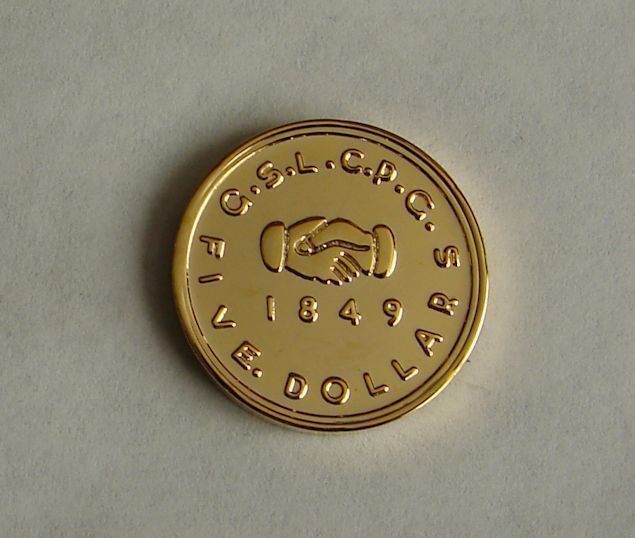 1849 $5.00 MORMON GOLD PIECE - SOUVENIER HISTORICAL MONEY b11