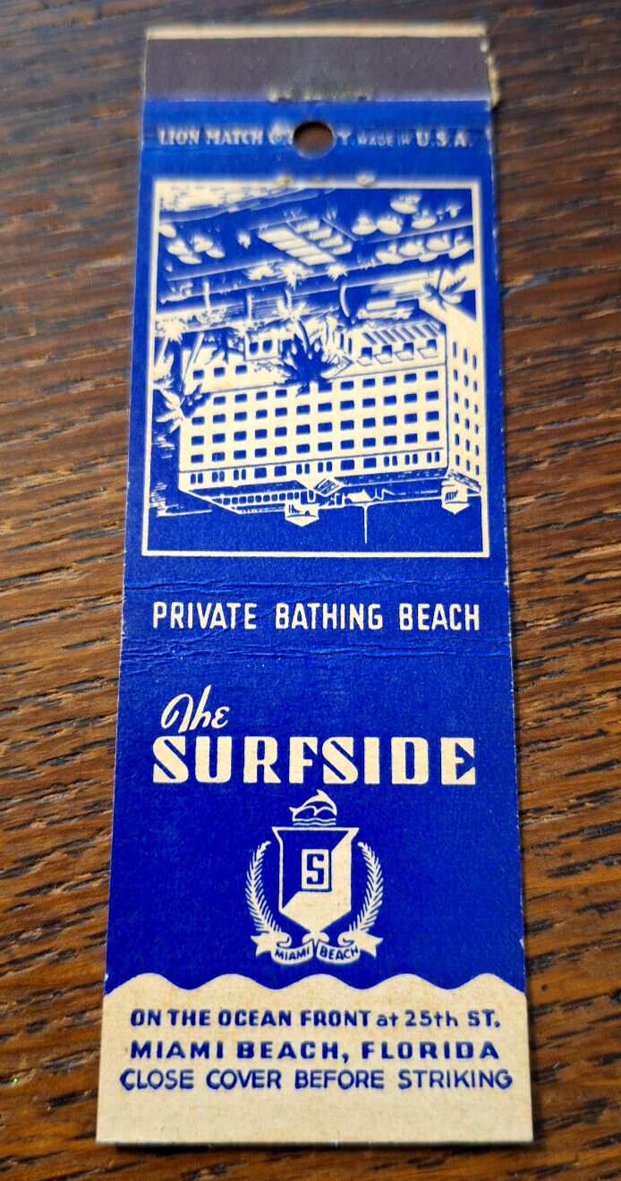 Vintage Matchbook: The Surfside Hotel, Miami Beach, FL